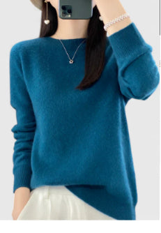 Women's Round Neck Sweater Loose Knitted Bottoming Sweater