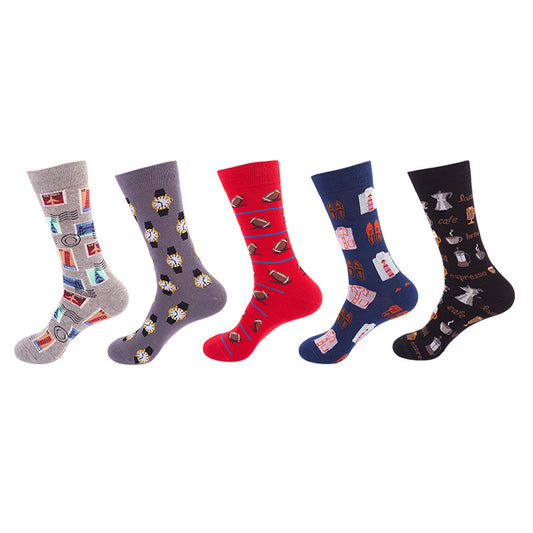 Harajuku Style Sports Mid-calf Length Trendy Male And Female Socks