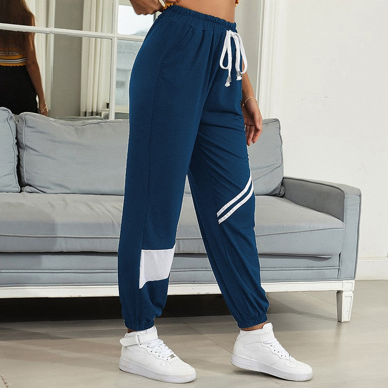 Women's Striped Drawstring Panties For Leisure Sports In Europe And America