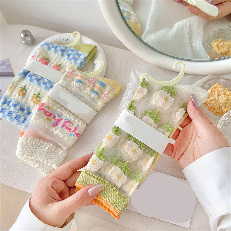 Girl Wind Glass Silk Pile Socks