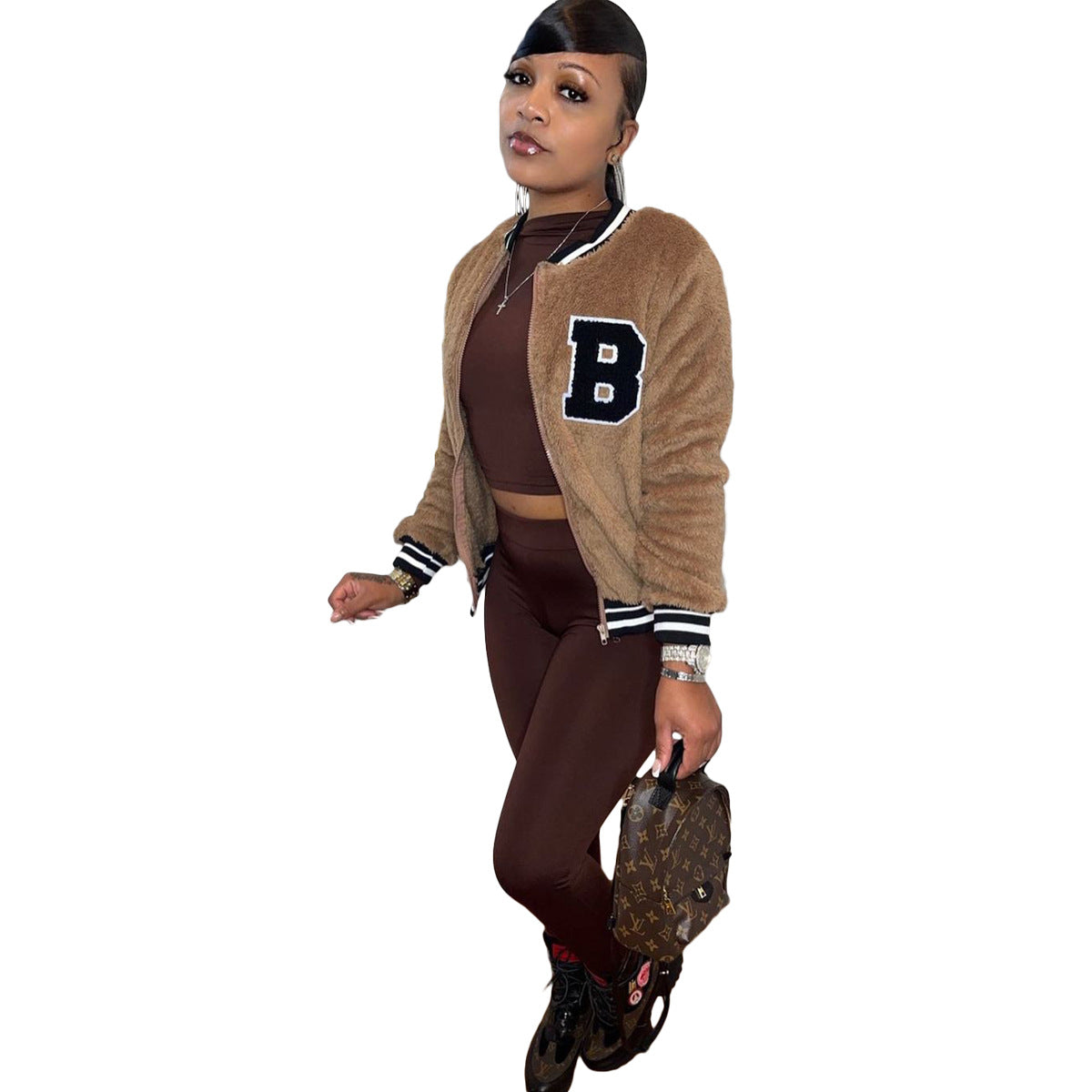 Women's Double-sided Plush Thread Embroidered Casual Jacket