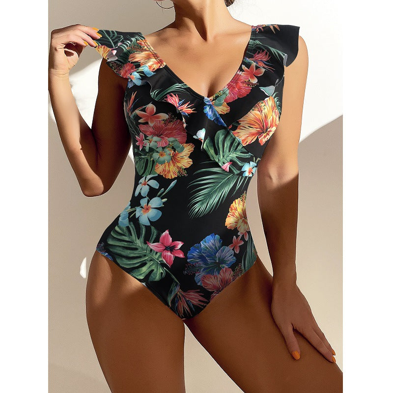 Fashion Printed Women's One Piece Swimwear