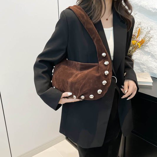 European And American Style Rivet Handbag Versatile Underarm Bag