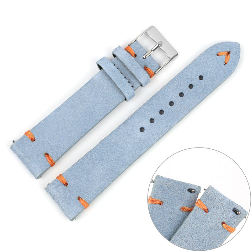 Suede Genuine Leather Strap 18mm 20mm 22mm 24mm