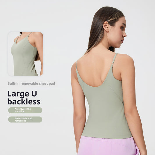 New Style With Chest Pad Nude Feel Shaping Fitness Yoga Wear Sexy Sling