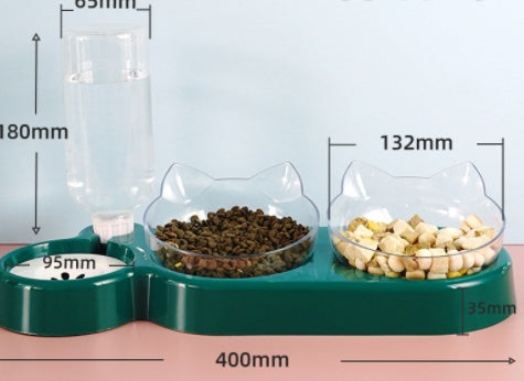 Dog Bowl Three Bowl Neck Guard Pet Feeder Automatic