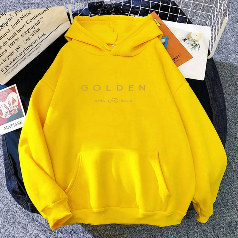 Golden Pattern Printed Sweater Spring And Autumn Leisure