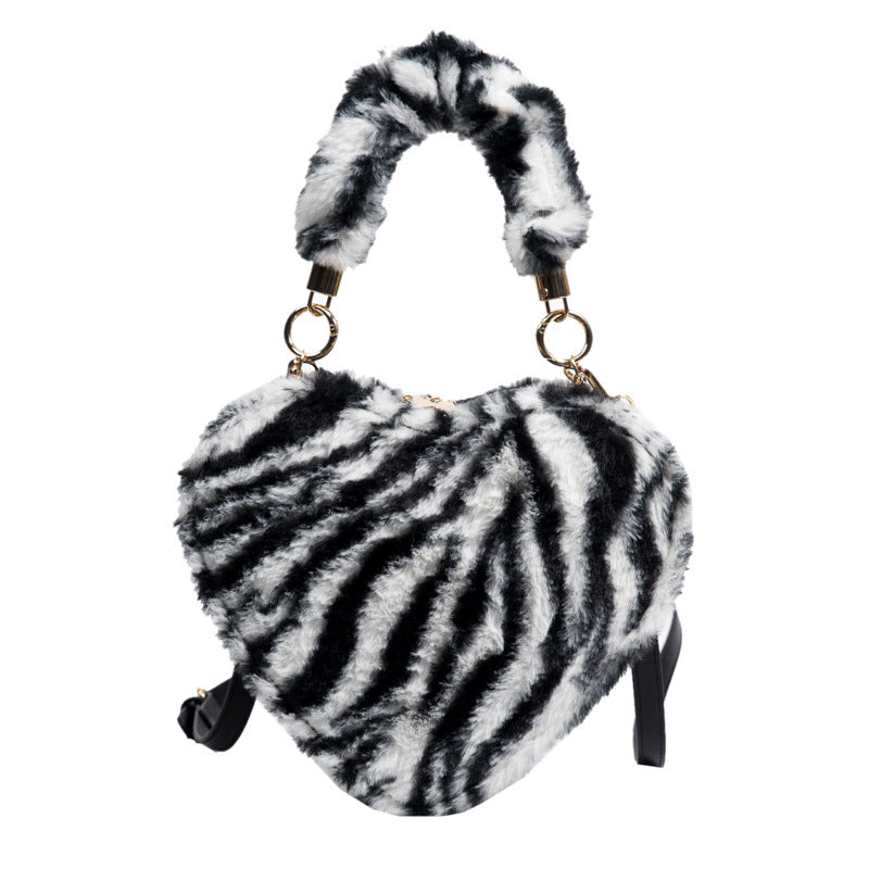 Crossbody Plys Enkel Skuldertaske Hjerteformet Armhulstaske