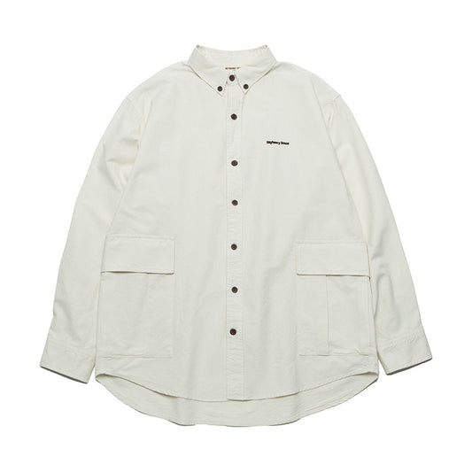 Solid Color Youth Shirt Loose Couple Long Sleeve Shirt