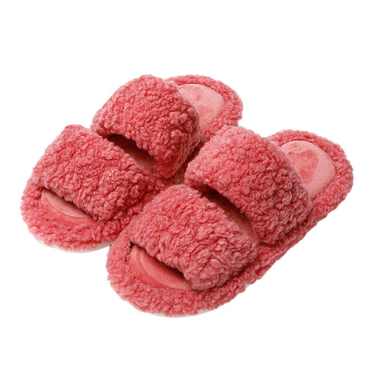 Women's Parallel Bars Curly Cotton Slippers Home