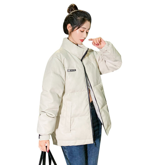 Thicken Cotton Clothes Korean Style Bright Leather Student Fashion