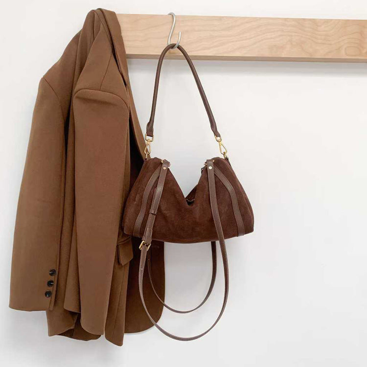 Autumn And Winter Vintage Matte Cowhide Boston Bag Shoulder Crossbody
