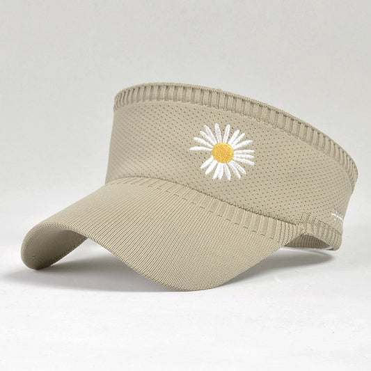Women's Summer Small Daisy Baseball Cap Outdoor Sports Knitted Empty Top Sunscreen