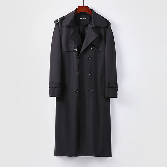 Men's Thickened Plus Size Trendy Over-the-knee Trench Coat