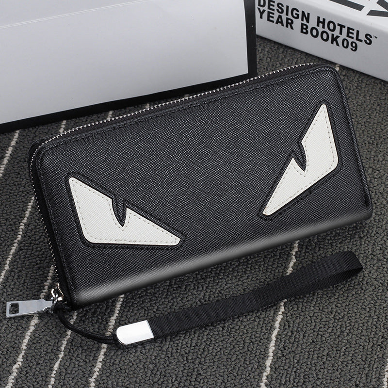 Men's Zipper Multi-card Cross Pattern Clutch