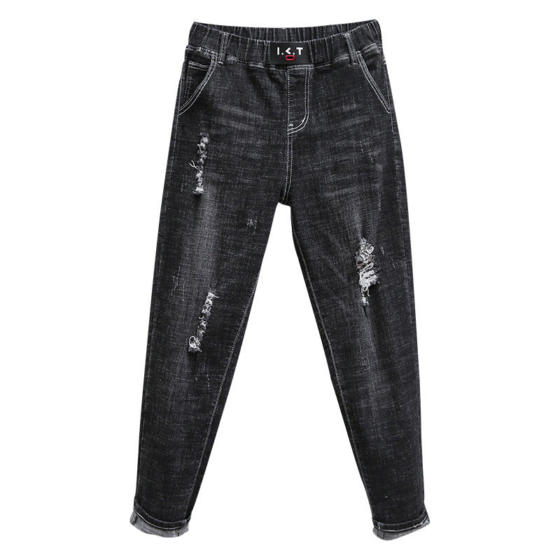 Plus Size Dame Stretch Højtaljede Jeans