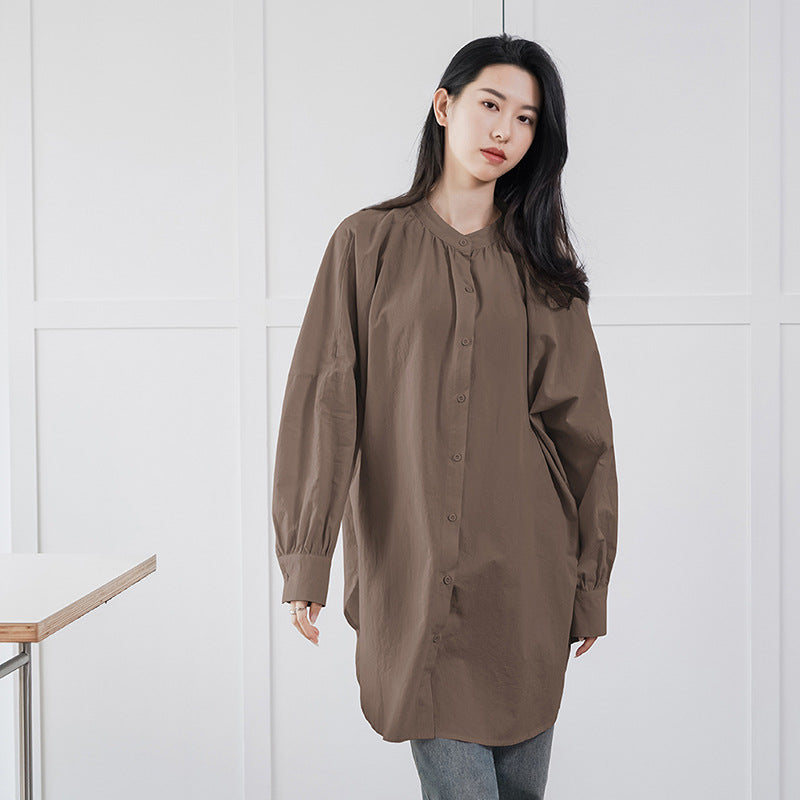 Women's Shirt Dress Cotton Loose Long