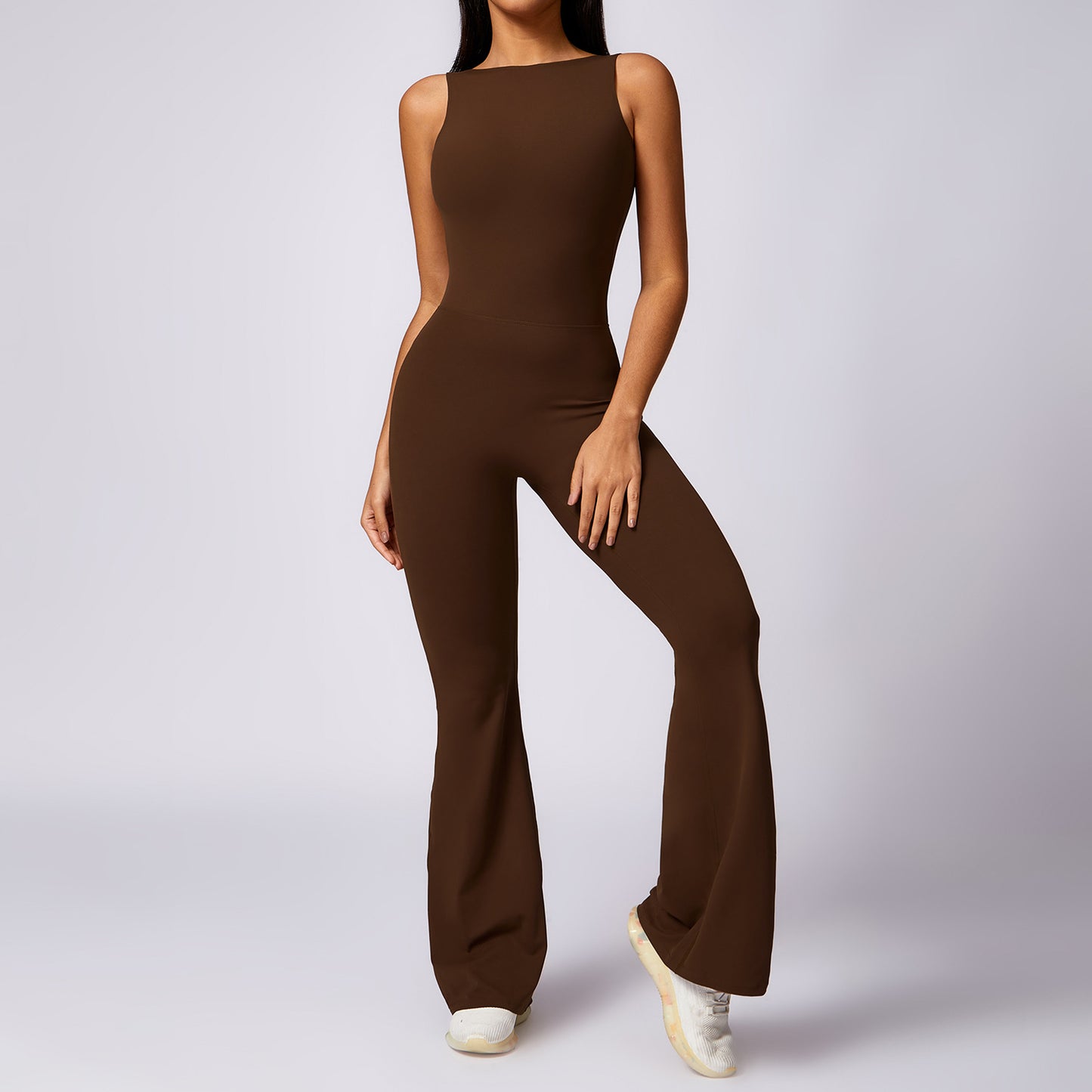 Fersken Hofte Løft Sport Yoga Bodysuit Kvinder Casual