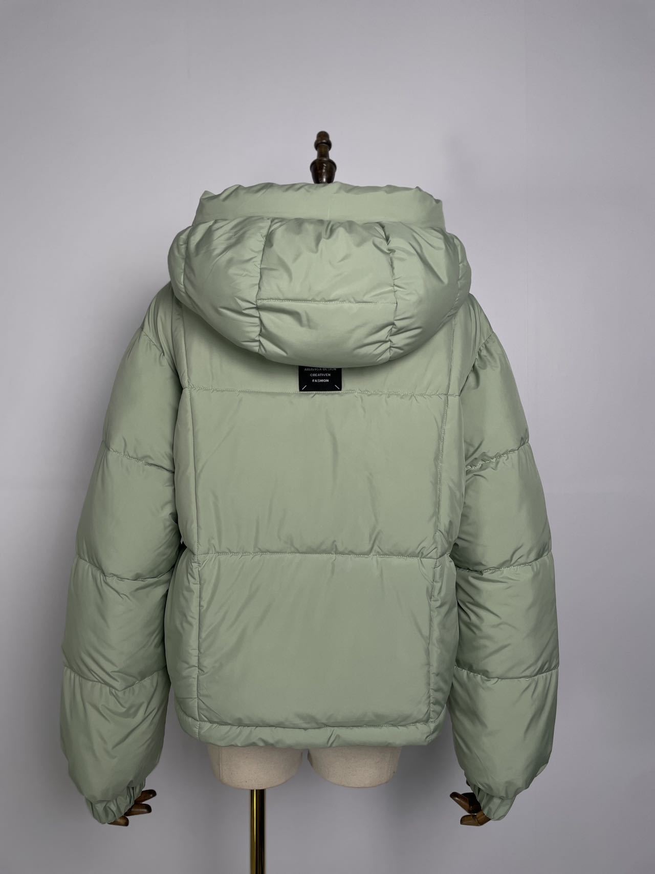 Hooded Solid Color Small Down Coat