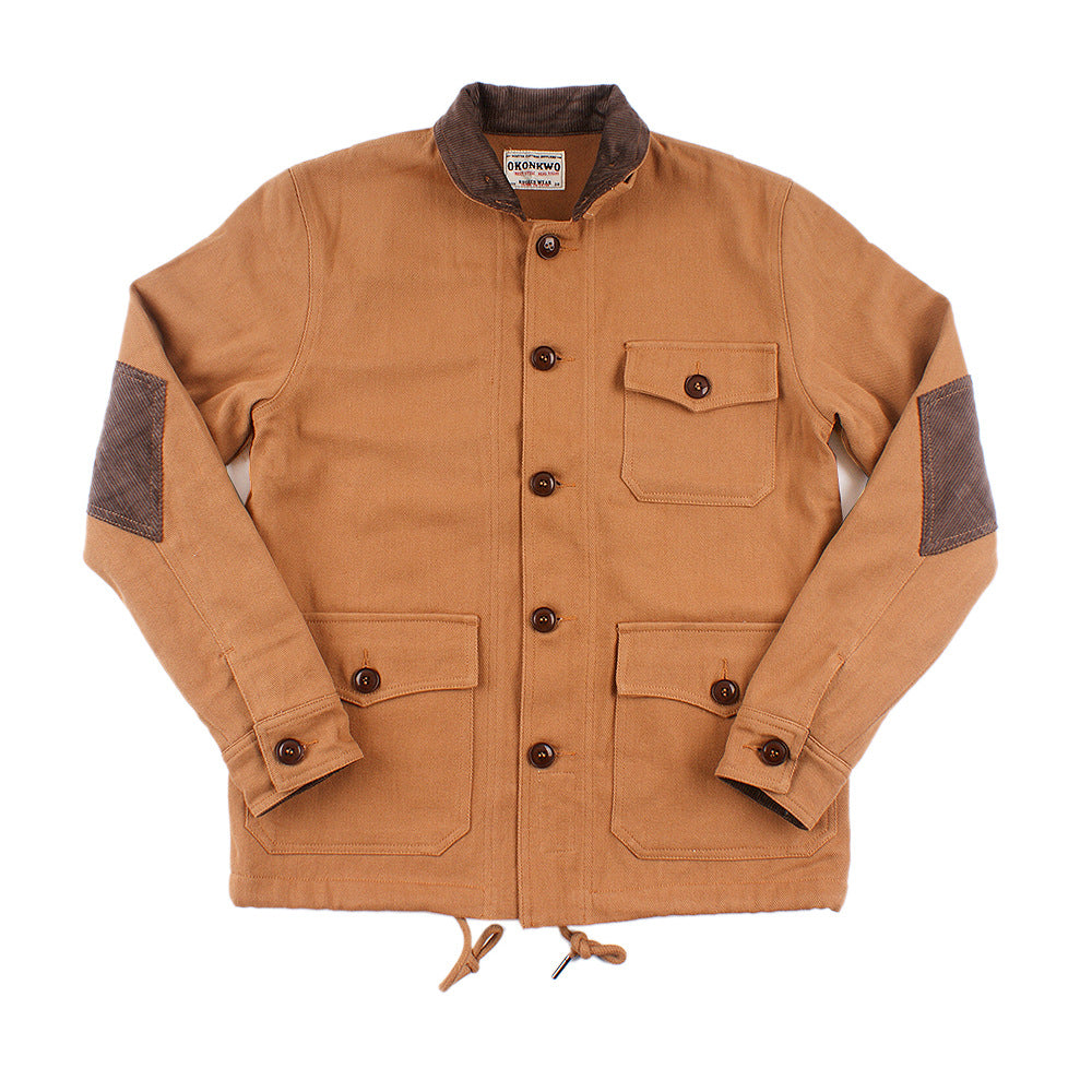 Corduroy Retro Military Style Multi-pocket Tooling Jacket
