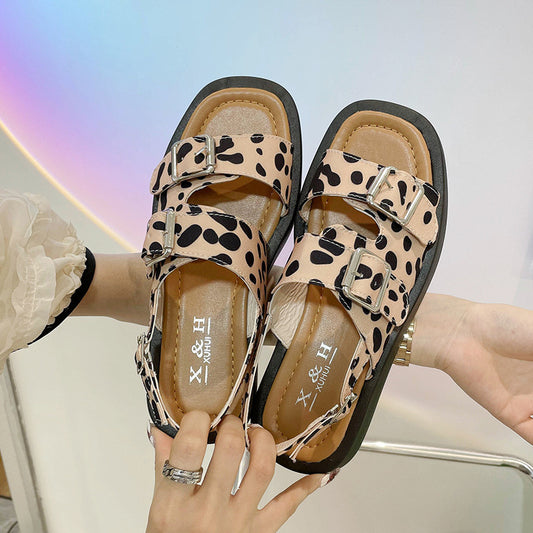 Fashion Ladies Simple Leopard Sandals