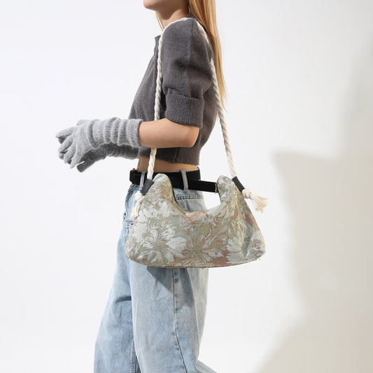 Printet Skuldertaske Mode Leopardprint Stor Kapacitet Crossbody Dametaske
