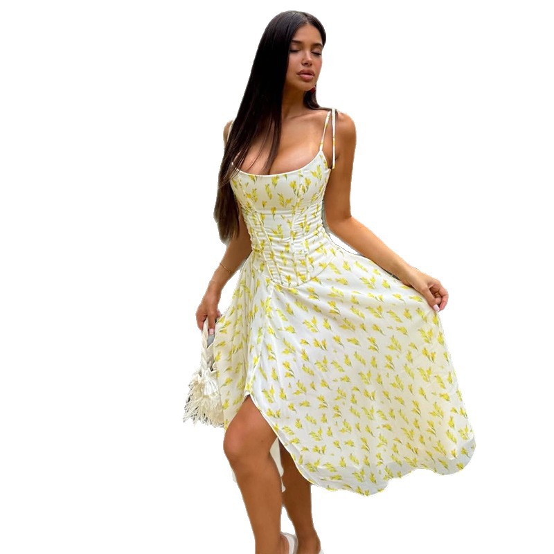 Waist-cinched Strapless Sleeveless Elegant Long Dress