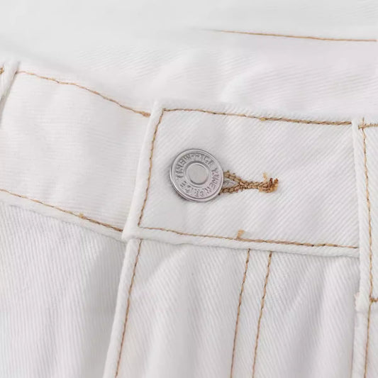 Women's Fashionable High Waist Curl-leg Jeans