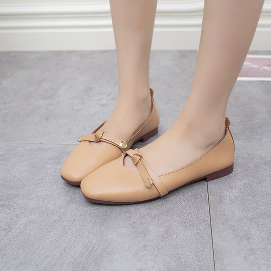 Vintage Grandma Shoes Square Toe Chunky Heel Mary Jane Shoes