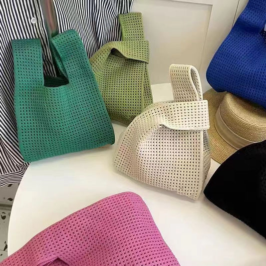 Simple Retro Hollow Knitted Handbag For Women