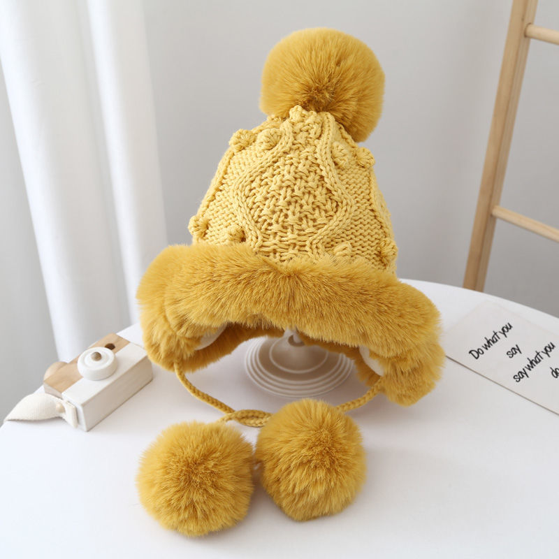 Winter Knitted Ear Protection Wool Hat Parent-child Style