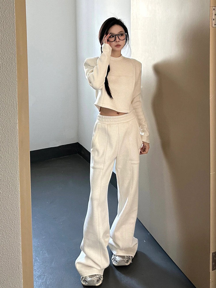 Autumn And Winter Fleece-lined Thick Casual Sports Pants For Women