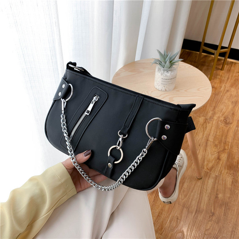 Special-interest Design Underarm All-match Nylon Cloth Chain Portable Baguette Bag