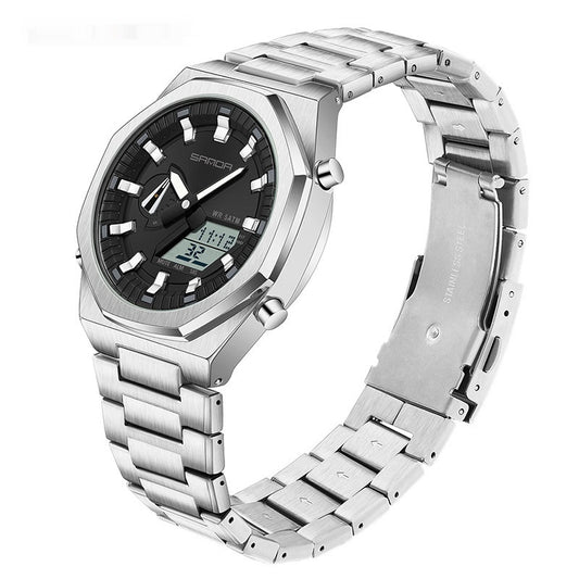 Dual-display Multi-function Summer-time Mens Watch