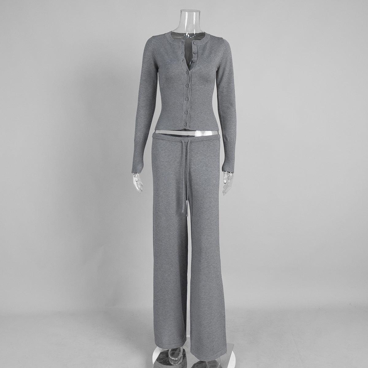 Fashionable Slim-Fit Long-Sleeve Low-Waist Pants Sweater Set