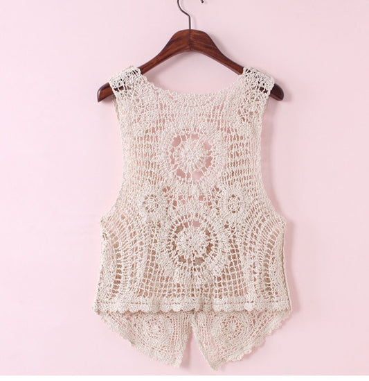 Ladies Summer Hollow Lace Thin Vest