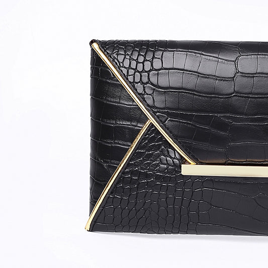 Fashion bright solid color Pu envelope hand bag