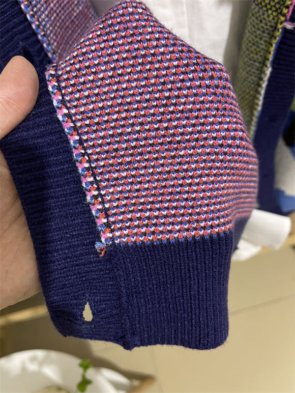 Double Layer Brocade Sweater Coat For Women