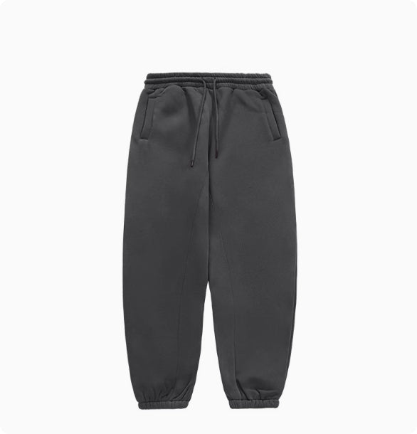 Fleece-lined Thick Hooded Solid Color Hoodie Suit