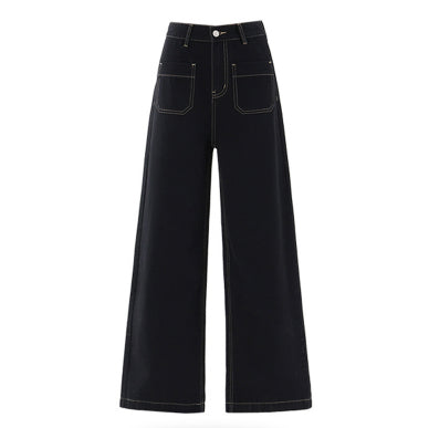 Spring New High Waist Loose And Slimming Drape Casual Straight-leg Mop Pants