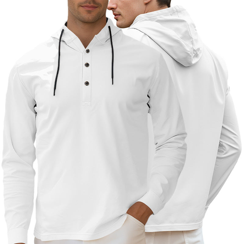 Fashionable Casual Half-cardigan Hoodie Long-sleeve Shirt