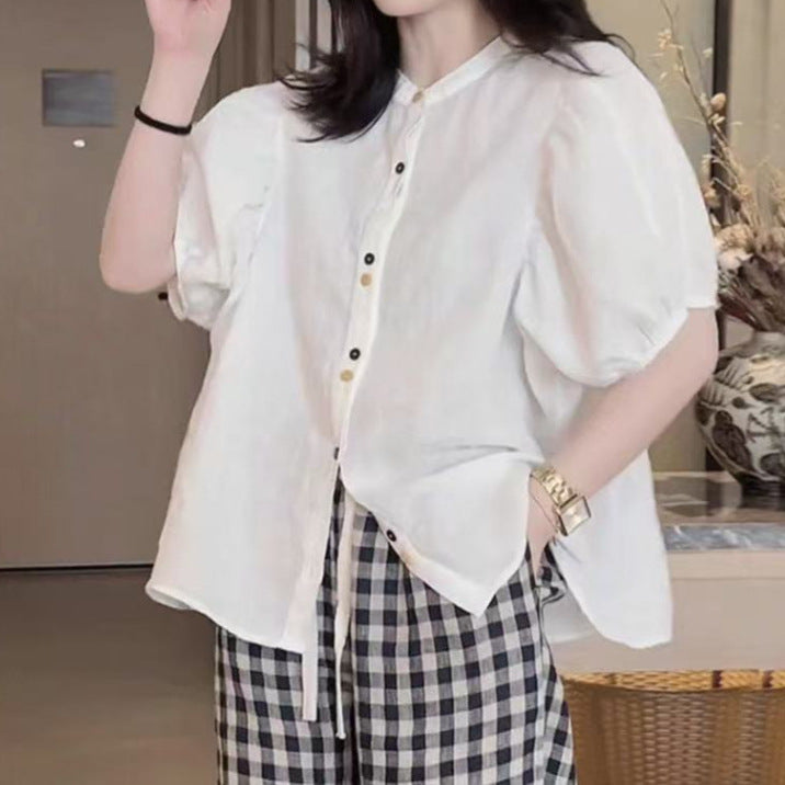 Summer Thin Loose Puff Sleeve Top Shirt