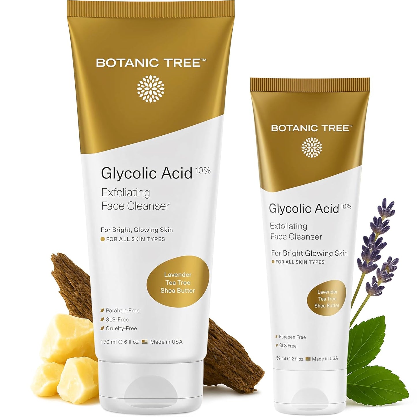 Glycolic Acid Face Wash - Facial Cleanser and Scrub - 10% Glycolic Acid, AHA - Salicylic Cleanser - 6 Fl. Oz