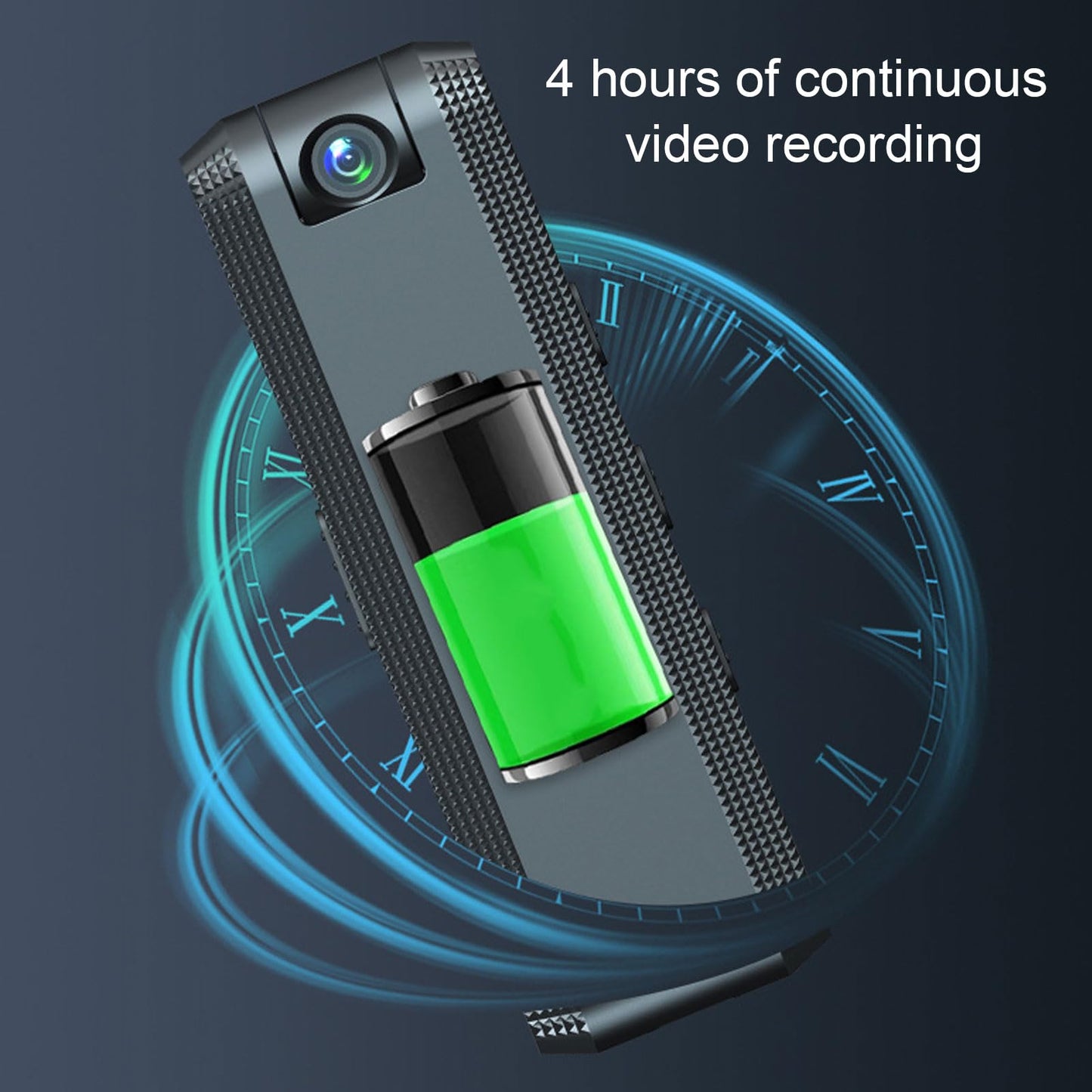 Body Camera Mini Bodycam, 1080p HD Portable Camera, Wearable Personlig Videokamera med 180 ° Roterande Lins, Nattvision för Vlogging, Plog, Sport, Resor