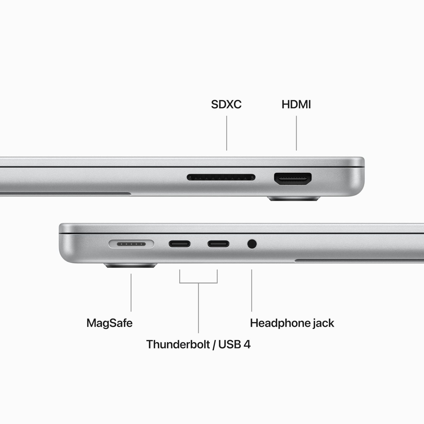 Apple 2023 MacBook Pro – bärbar dator med M3-chip med 8 kärnig processor och 10 kärnig grafik, 14,2-tums Liquid Retina XDR-skärm, 8 GB enhetligt minne, 1 TB SSD-lagring; silver