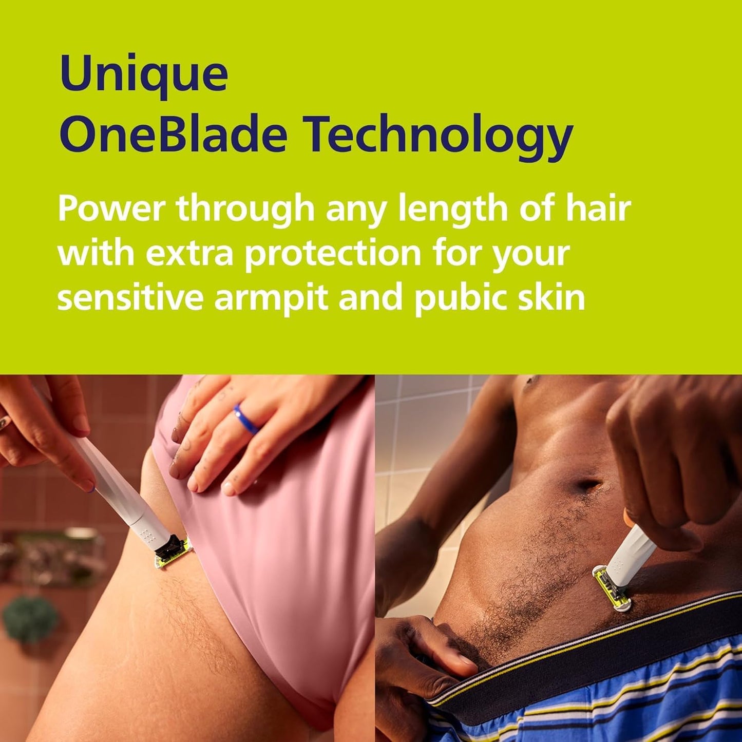 Philips OneBlade Intimate, designad för pubic Grooming, trimning och rakning med extra hudskydd, modell QP1924/30
