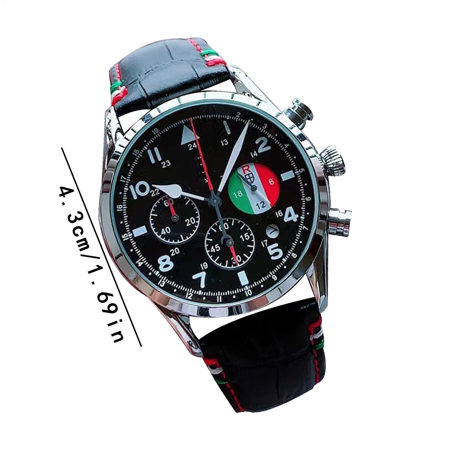 Analog Wristwatch, Mechanical Watch, Automatic Display Waterproof Stylish Men's Timepiece with Leather Strap for Business, Fashion, Calendar and 24-Hour Indication, 43mm Dial