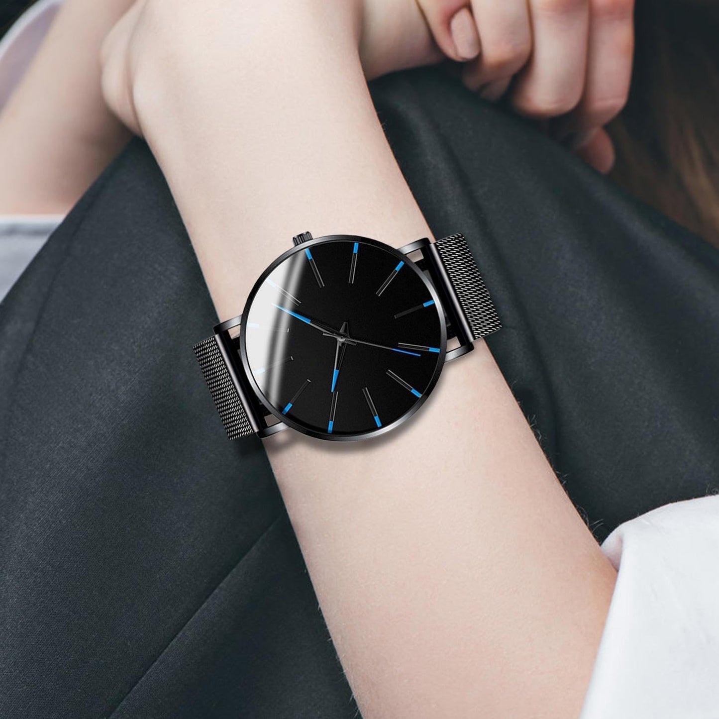 Wrist Watches, Analog Quartz, Sports Chronograph Watch Fashion, Timepiece Stylish Wristwatch Band, Luxury For Men's Business Watch Durable Leather, Battery Included, 1.57in
