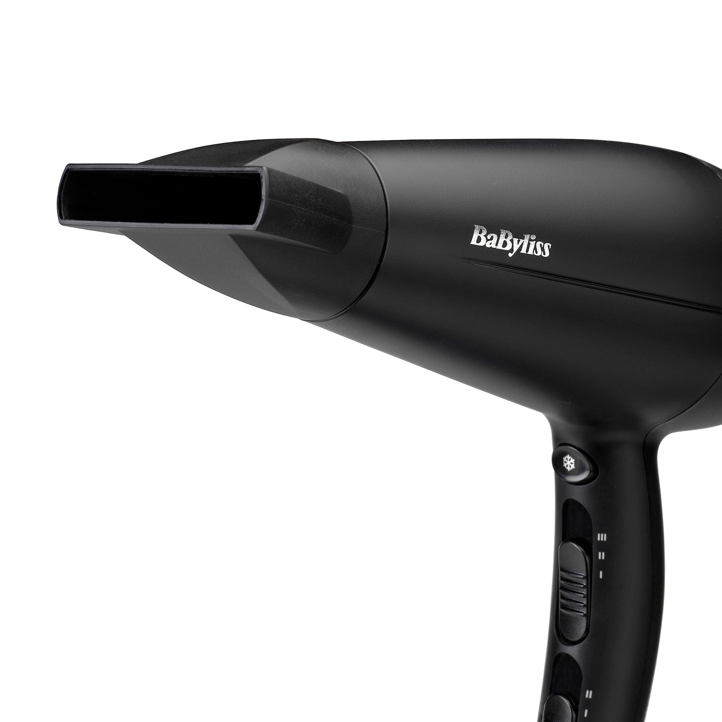 BaByliss Turbo Smooth Hårfön - 2200 W Kraftfull Hårtork, Stor Diffuser, Joniserad Frissfri Styling, 3 Värme- & 2 Hastighetsinställningar, Svart, D572DE