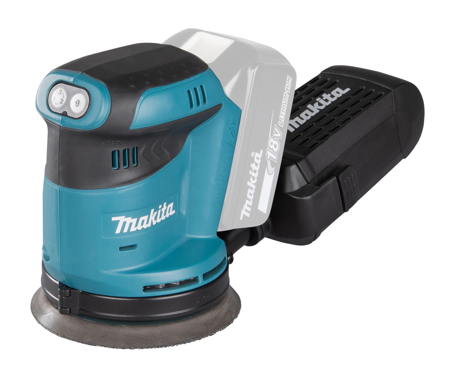 Makita Sladdlös Excentrisk Slipmaskin, 11000 varv/min, 18V, 5 A, Blå/Svart